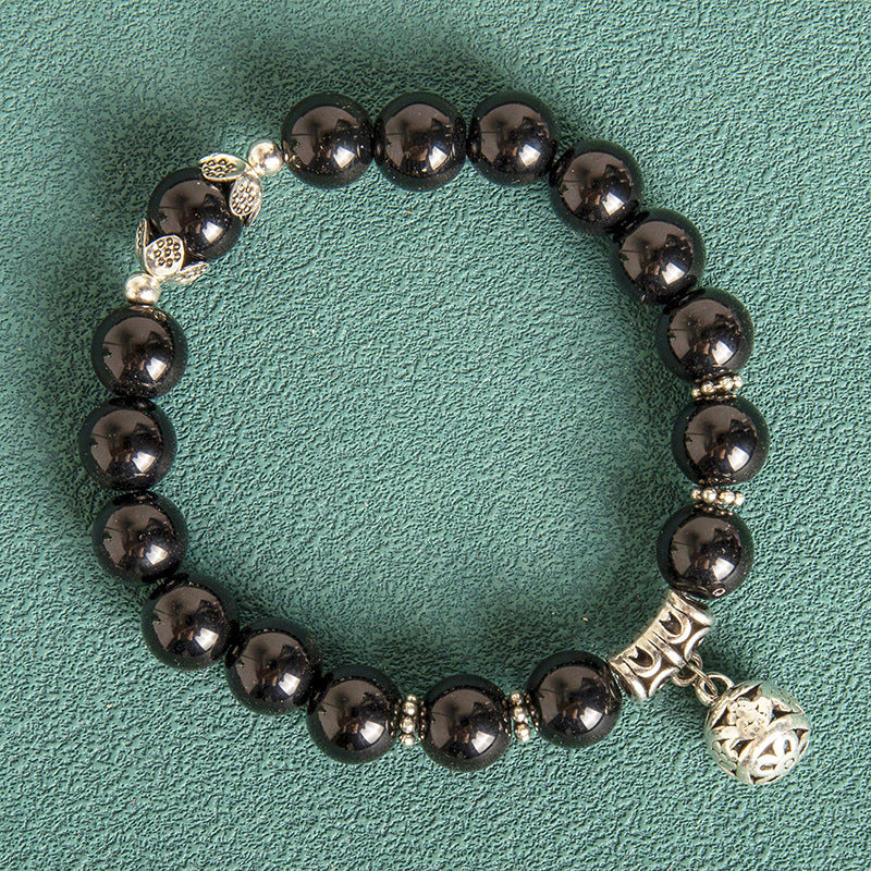 Elegant Opal Beaded Bracelet with Hollow Ball Accents