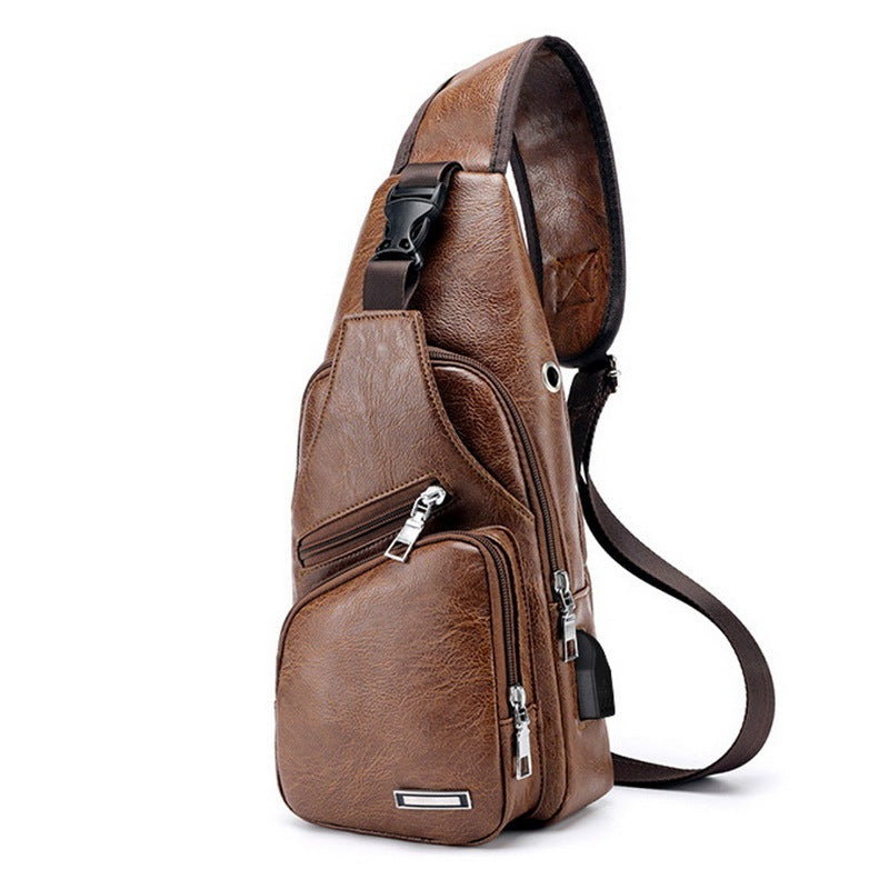 Men USB Crossbody Bag