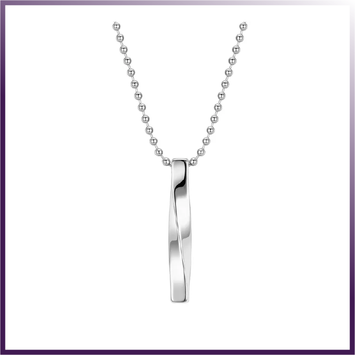 Unisex Rhombus Titanium Steel Pendant Necklace