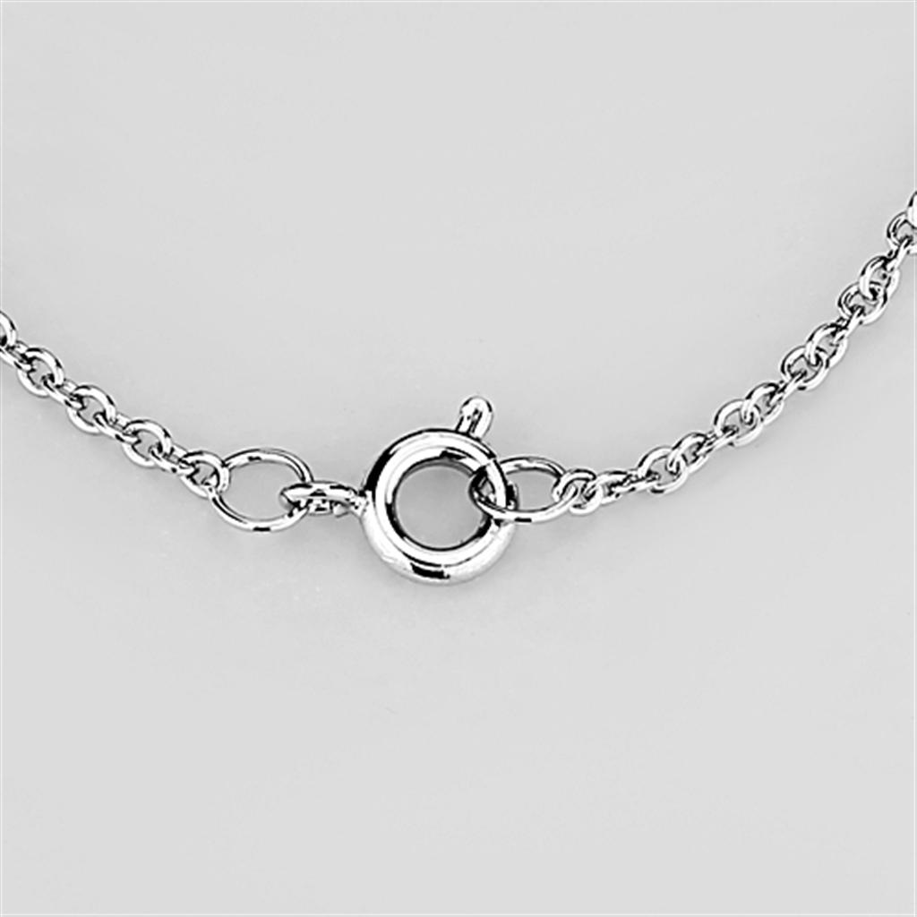 Rhodium-Plated Brass Necklace with Clear Top-Grade Crystal