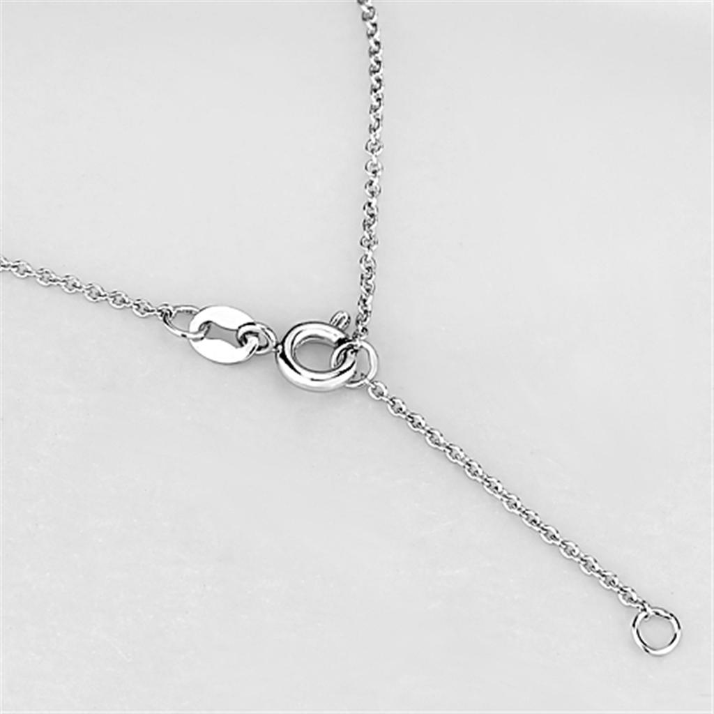 Clear Cubic Zirconia Rhodium Pendant Necklace