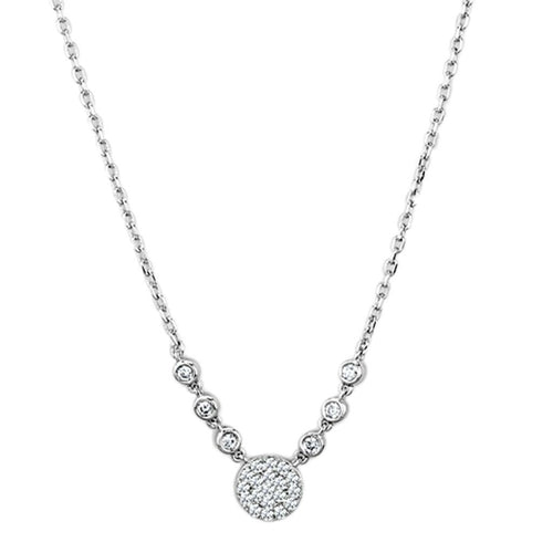 Clear Cubic Zirconia Rhodium Pendant Necklace