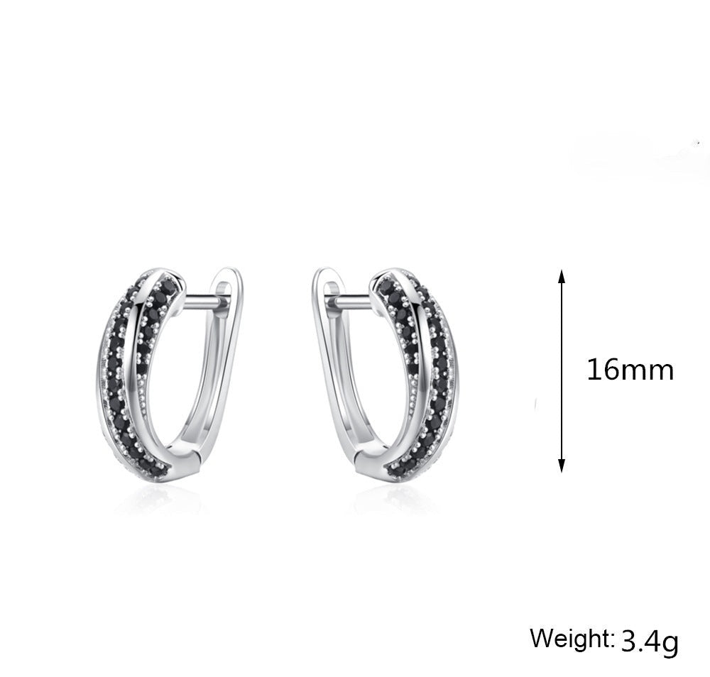 Classic Zircon U-Shaped Hoop Earrings