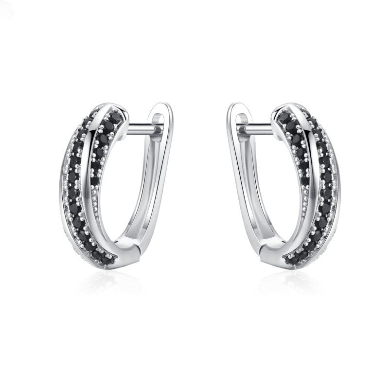 Classic Zircon U-Shaped Hoop Earrings