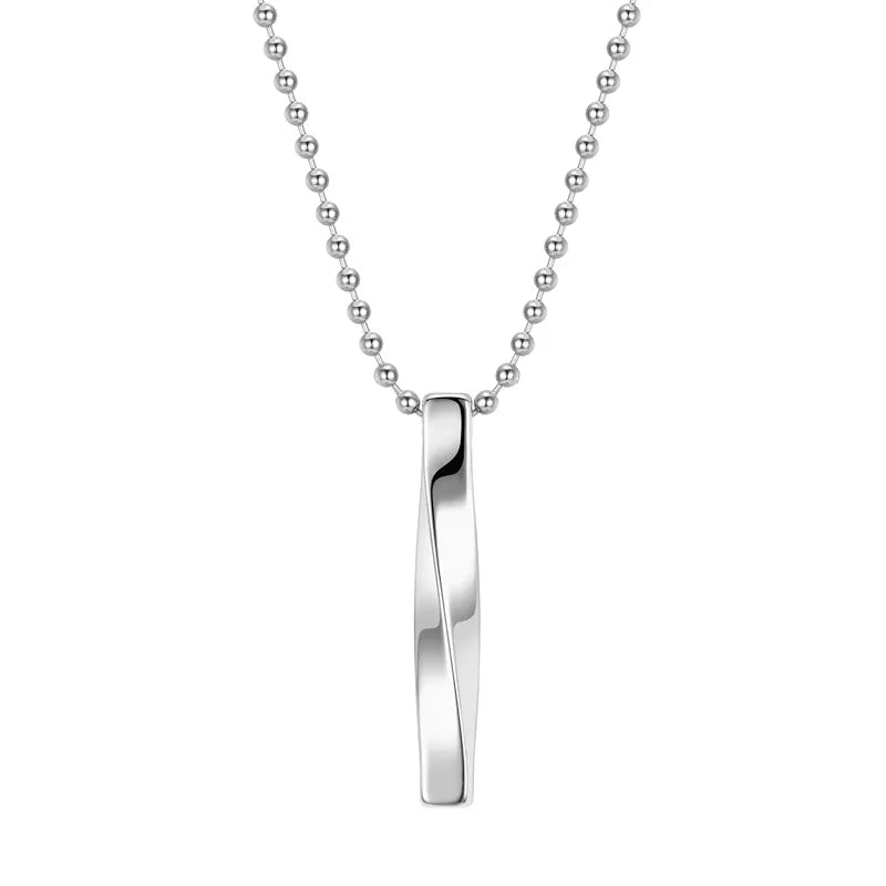Unisex Rhombus Titanium Steel Pendant Necklace