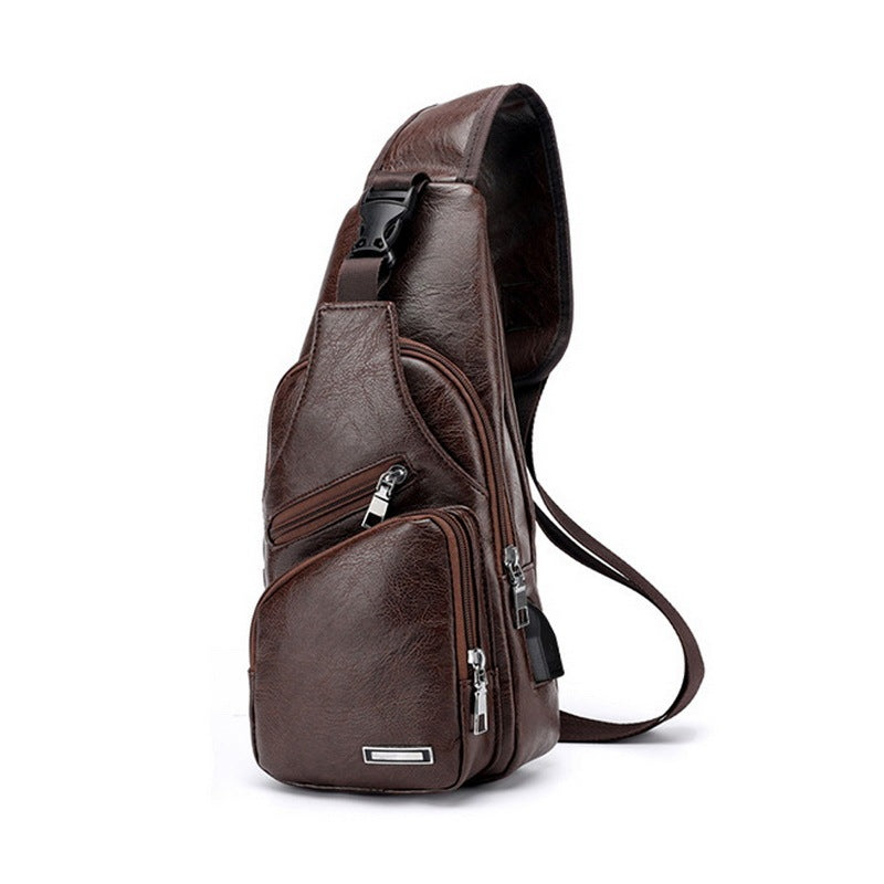 Men USB Crossbody Bag