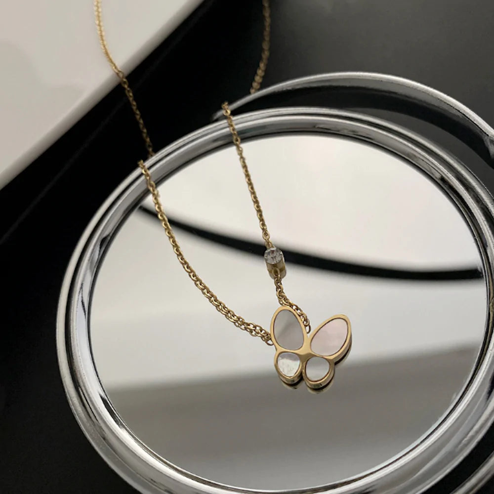 Gold Butterfly Pendant Necklace