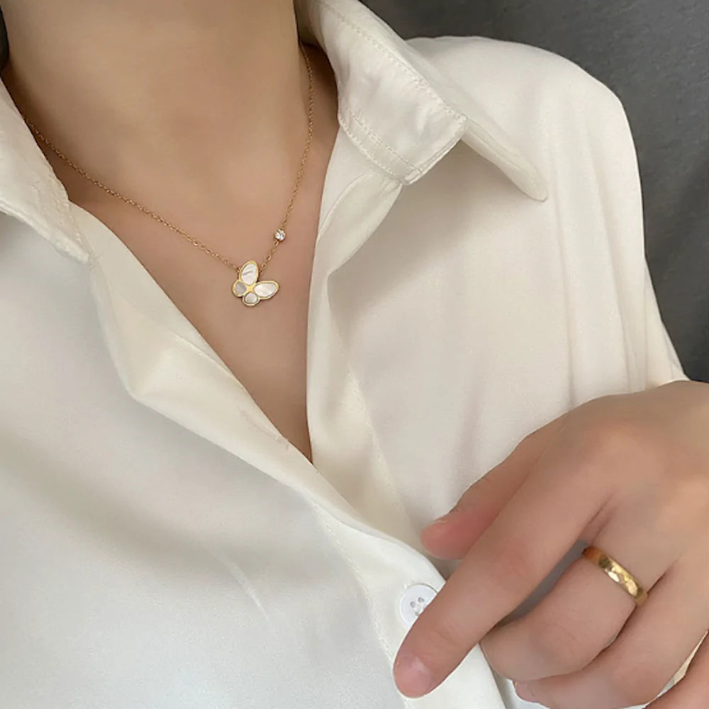 Gold Butterfly Pendant Necklace