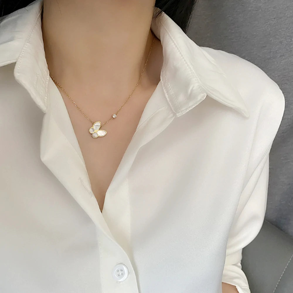 Gold Butterfly Pendant Necklace