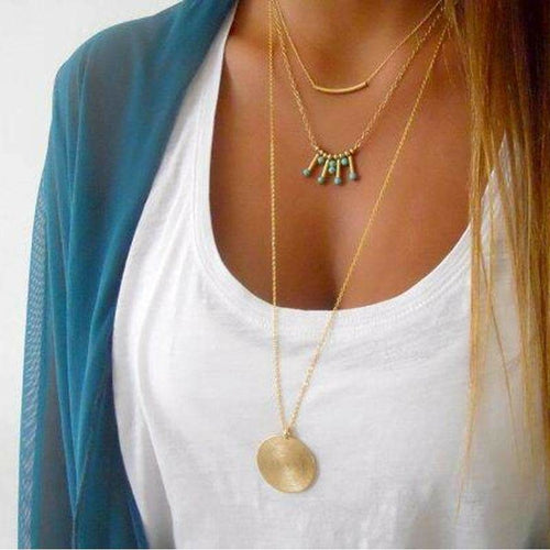 Turquoise Three Layer Necklace