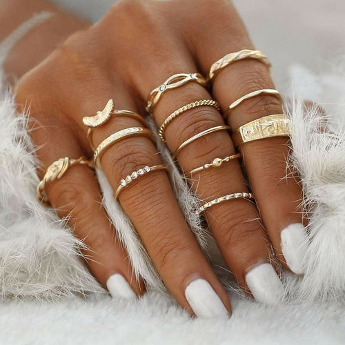 Golden Ring Set - 12 Pieces