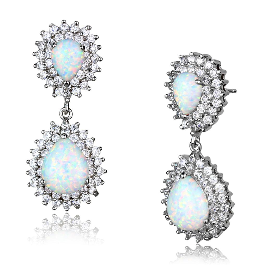 Aurora Borealis Opal Sterling Silver Earrings