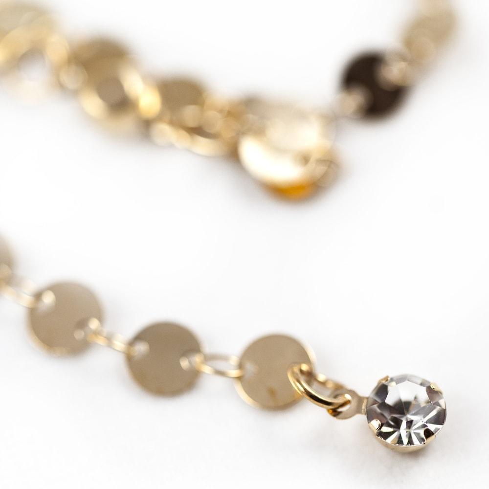 Triple Layer Lariat Necklace with Rhinestone Pendants