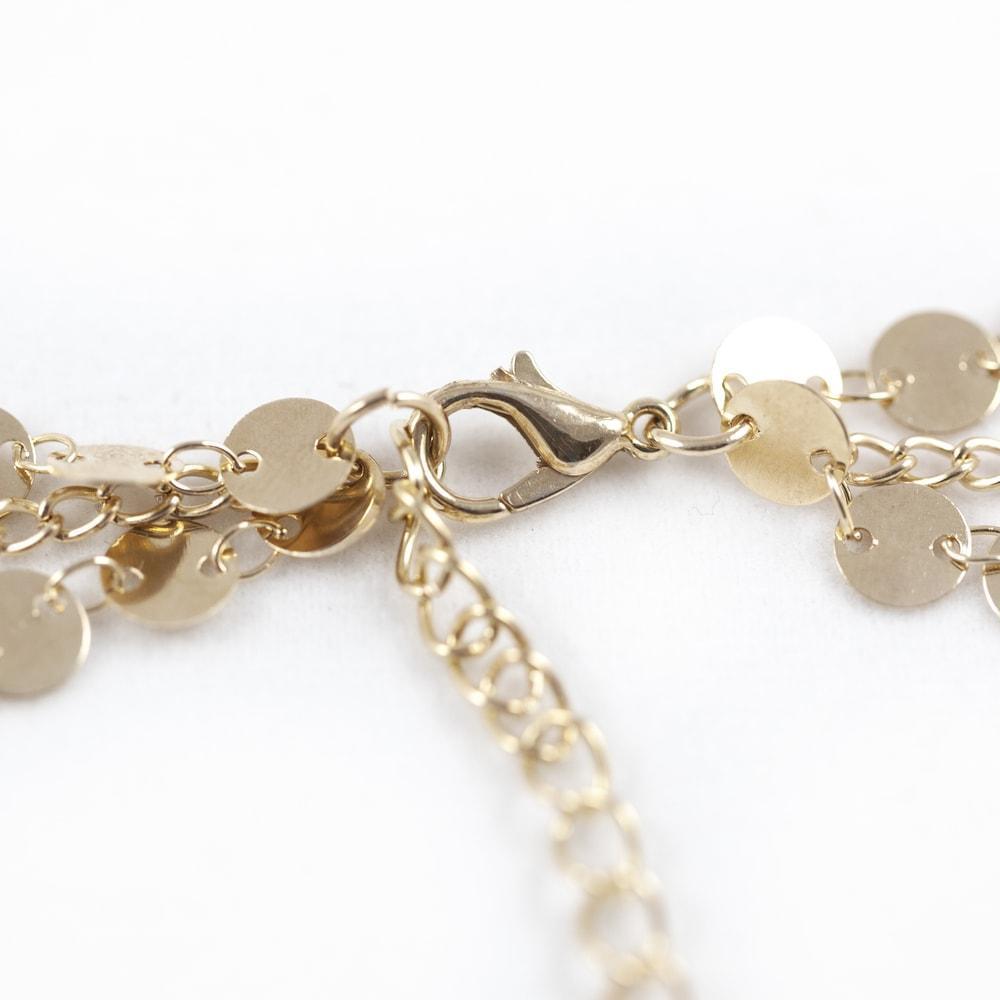 Triple Layer Lariat Necklace with Rhinestone Pendants