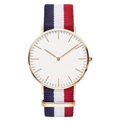 Striped Color Nylon Strap Quartz Watch