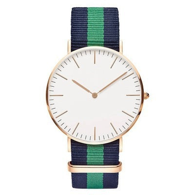 Striped Color Nylon Strap Quartz Watch
