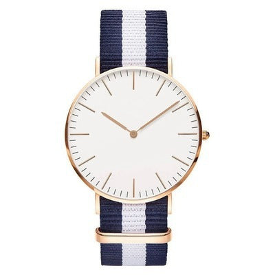 Striped Color Nylon Strap Quartz Watch
