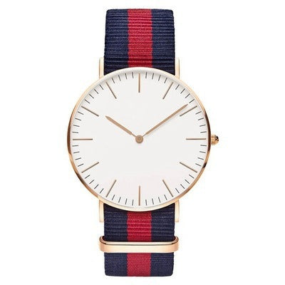 Striped Color Nylon Strap Quartz Watch