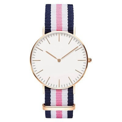 Striped Color Nylon Strap Quartz Watch