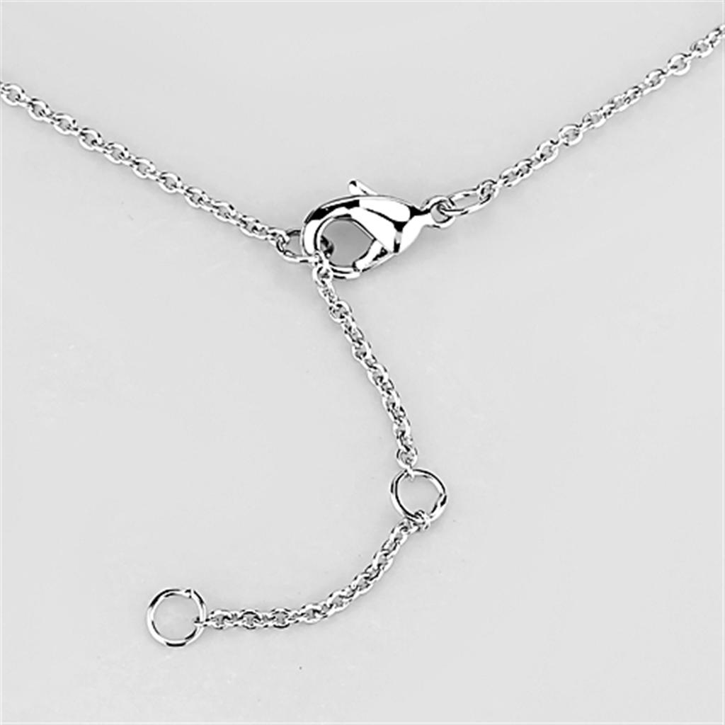 Clear Cubic Zirconia Pendant Necklace with Rhodium Finish