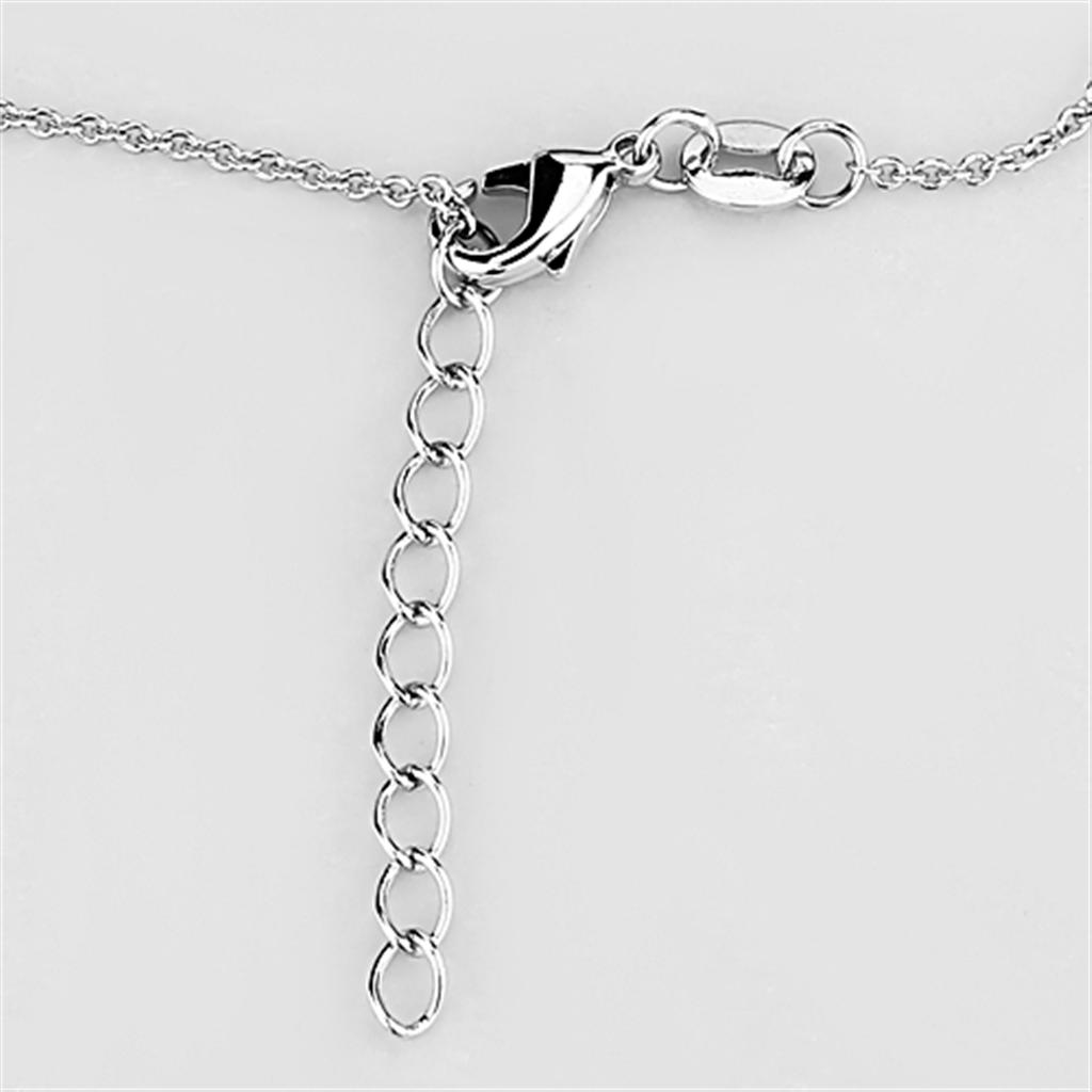 Clear Cubic Zirconia Pendant Necklace in Rhodium Finish