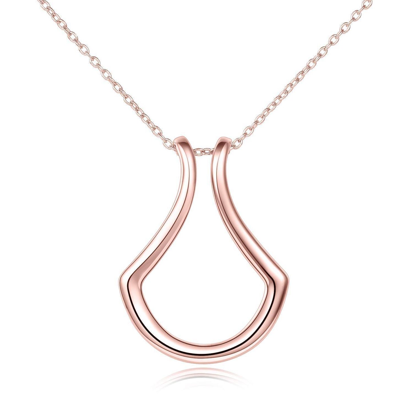 Elegant Sterling Silver Ring Keeper Pendant Necklace