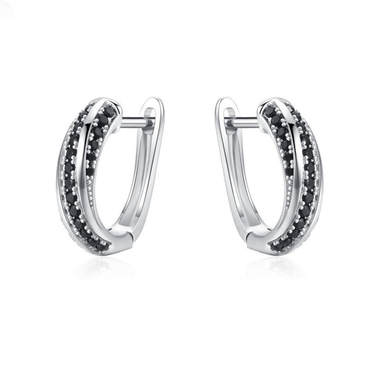 Classic Zircon U-Shaped Hoop Earrings