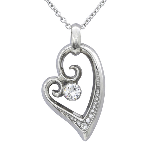 Radiant Crystal Heart Pendant Necklace