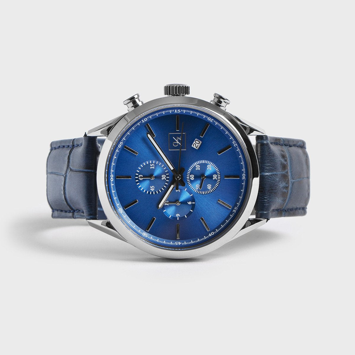 Men's Luxury Chronograph Watch with Leather Strap