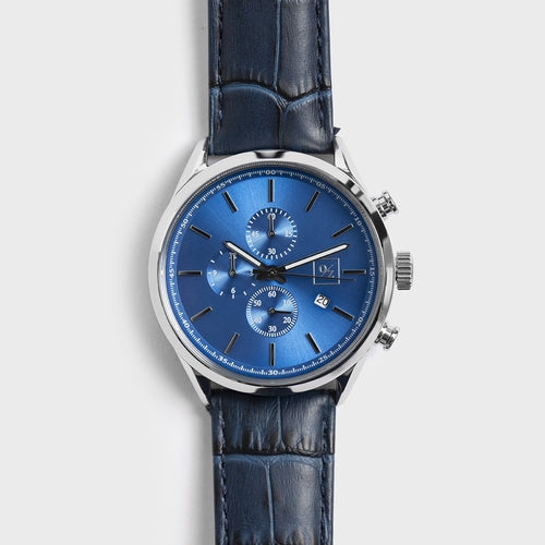 Men's Luxury Chronograph Watch with Leather Strap