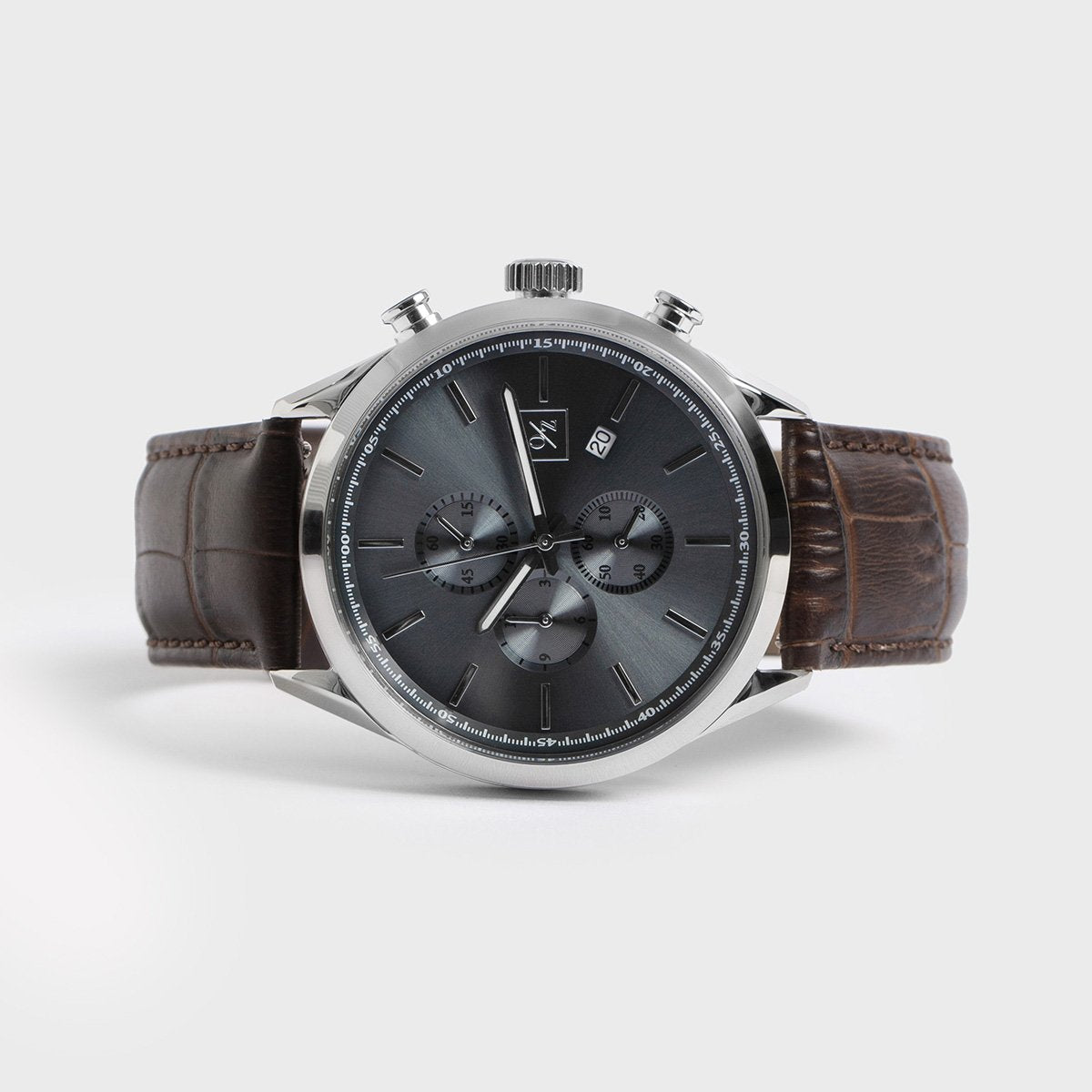 Men's Luxury Chronograph Watch with Leather Strap