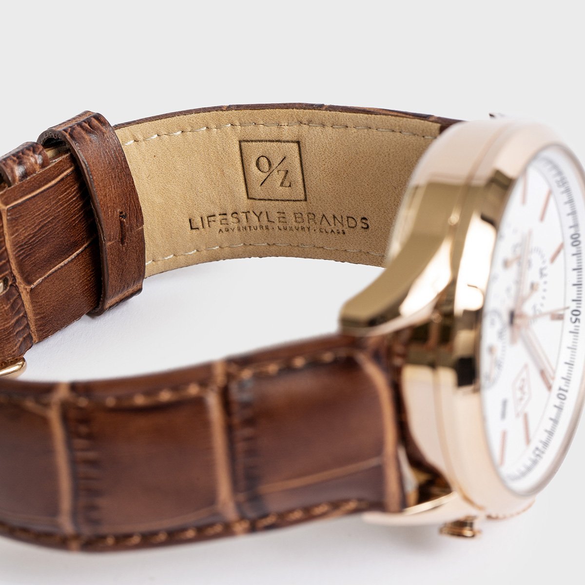 Men's Luxury Chronograph Watch with Leather Strap