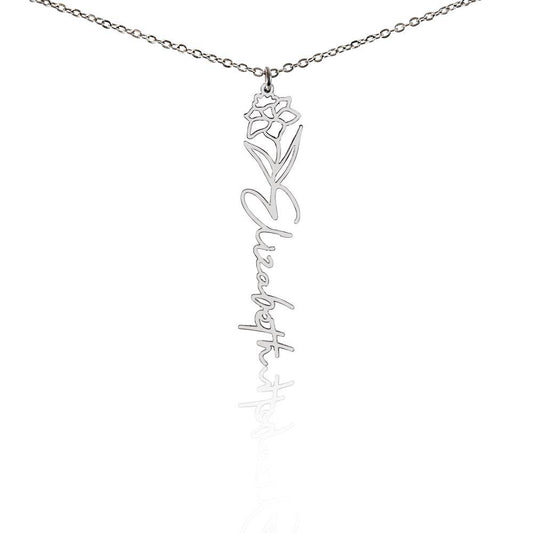 Custom Flower Name Necklace