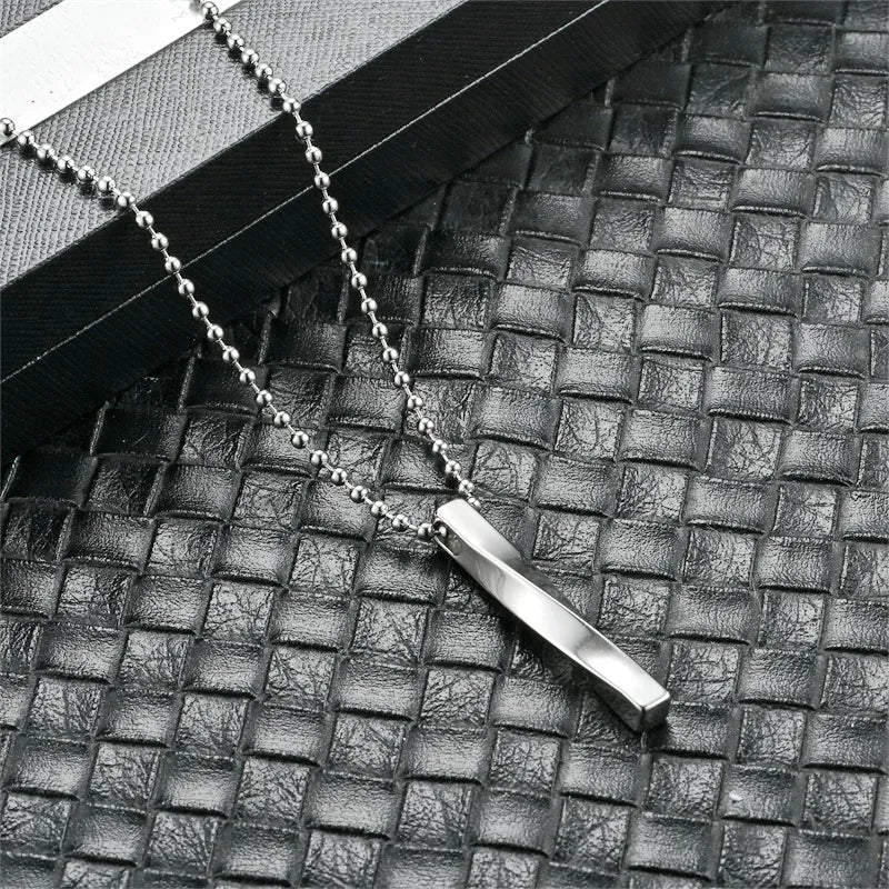 Unisex Rhombus Titanium Steel Pendant Necklace