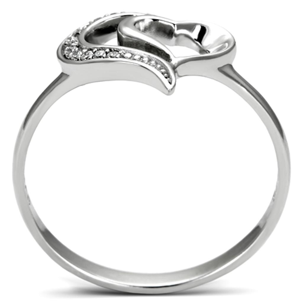 Rhodium-Plated Sterling Silver Ring with Clear Cubic Zirconia