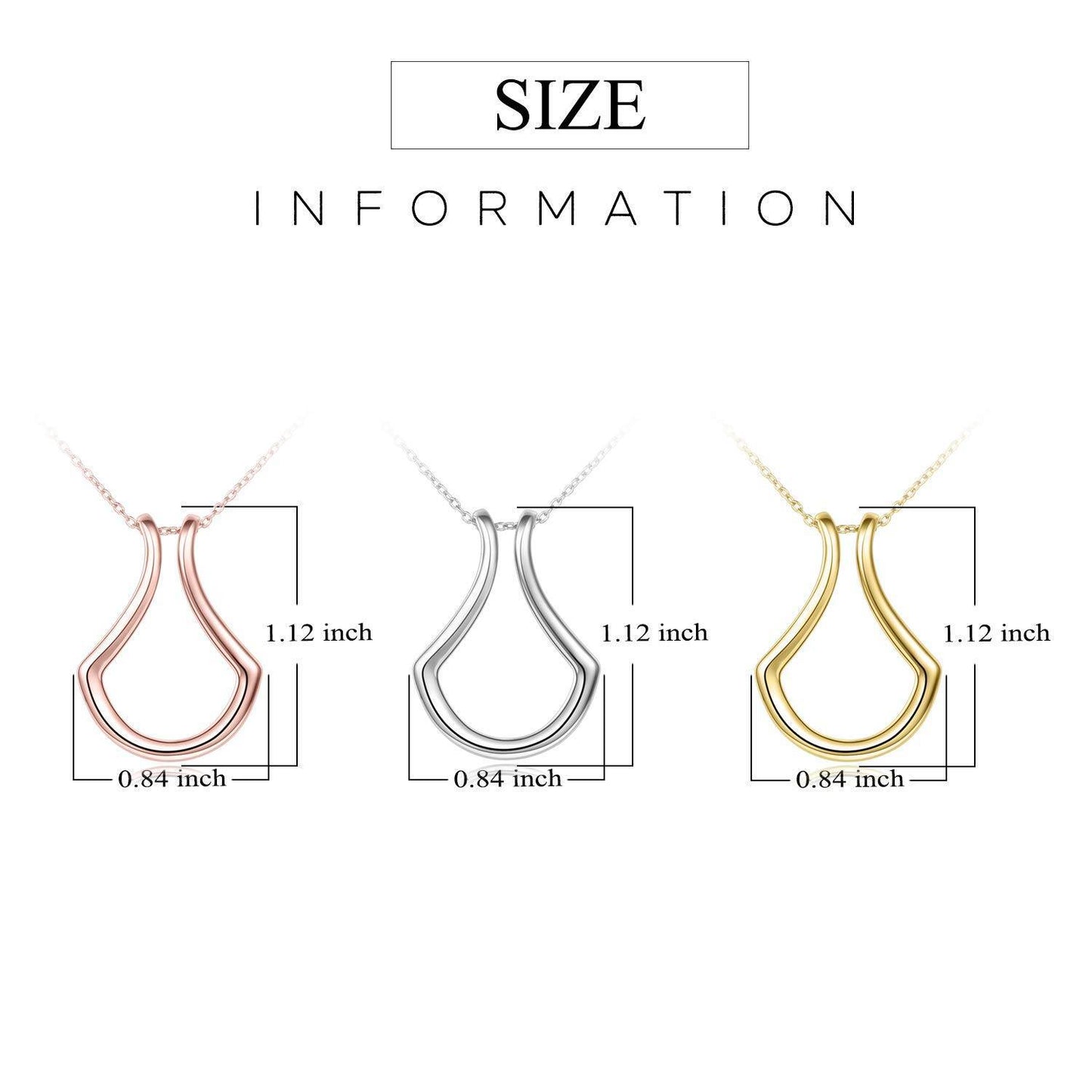 Elegant Sterling Silver Ring Keeper Pendant Necklace