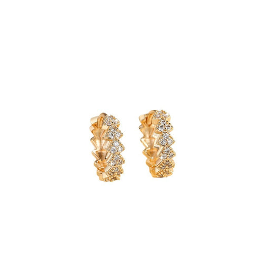 Elegant Gold-Plated Zircon Hoop Earrings