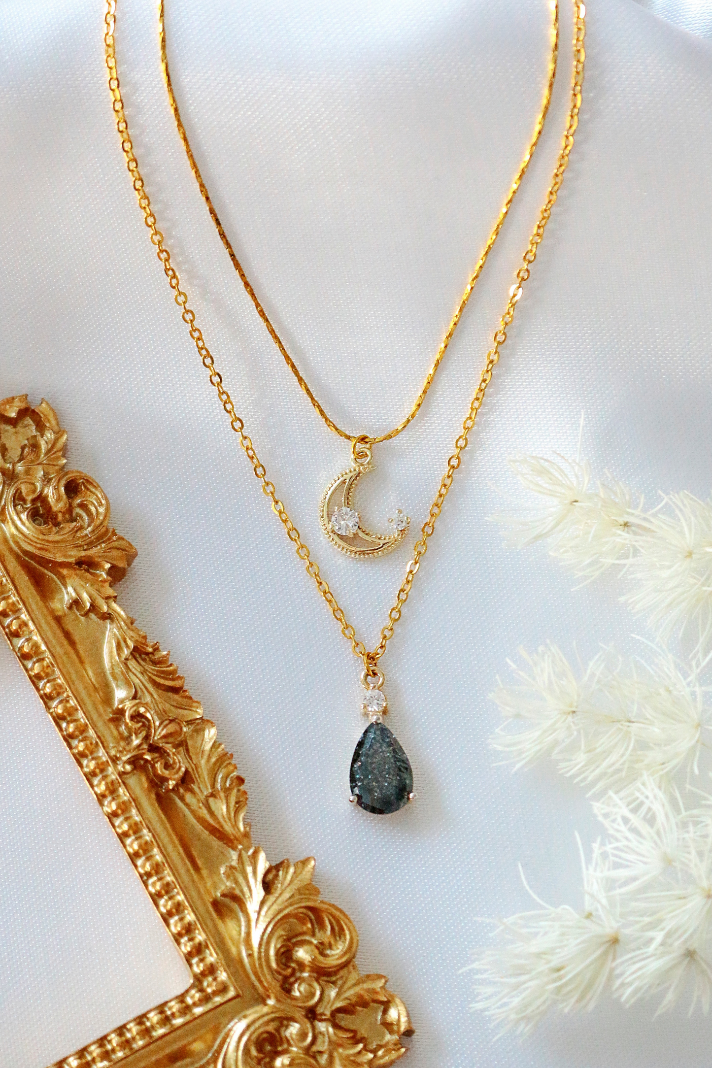 Celestial Glow Double Pendant Necklace