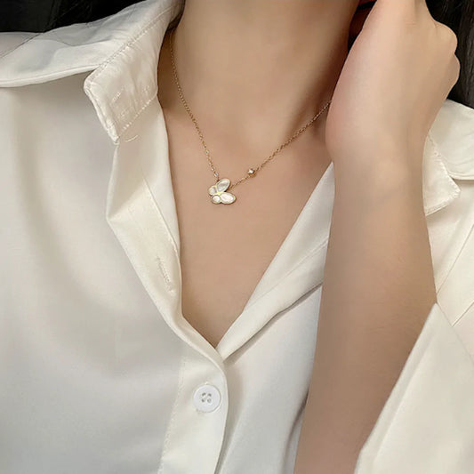 Gold Butterfly Pendant Necklace