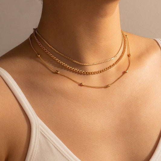 14K Gold-Plated Dainty Layering Snake Necklace for Women