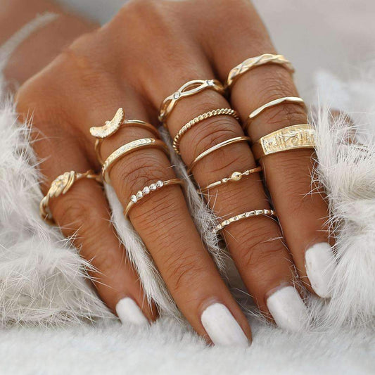 Golden Ring Set - 12 Pieces