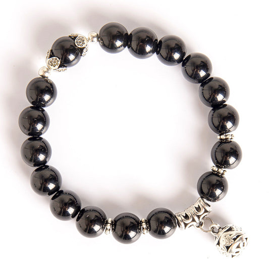 Elegant Opal Beaded Bracelet with Hollow Ball Accents