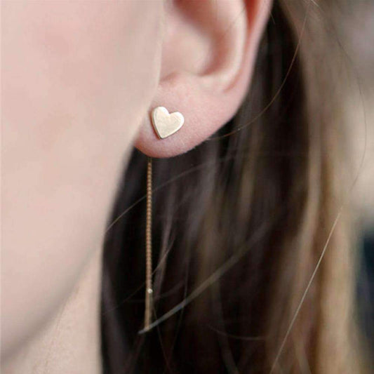 Heart Drop Earrings - 3.15" Long