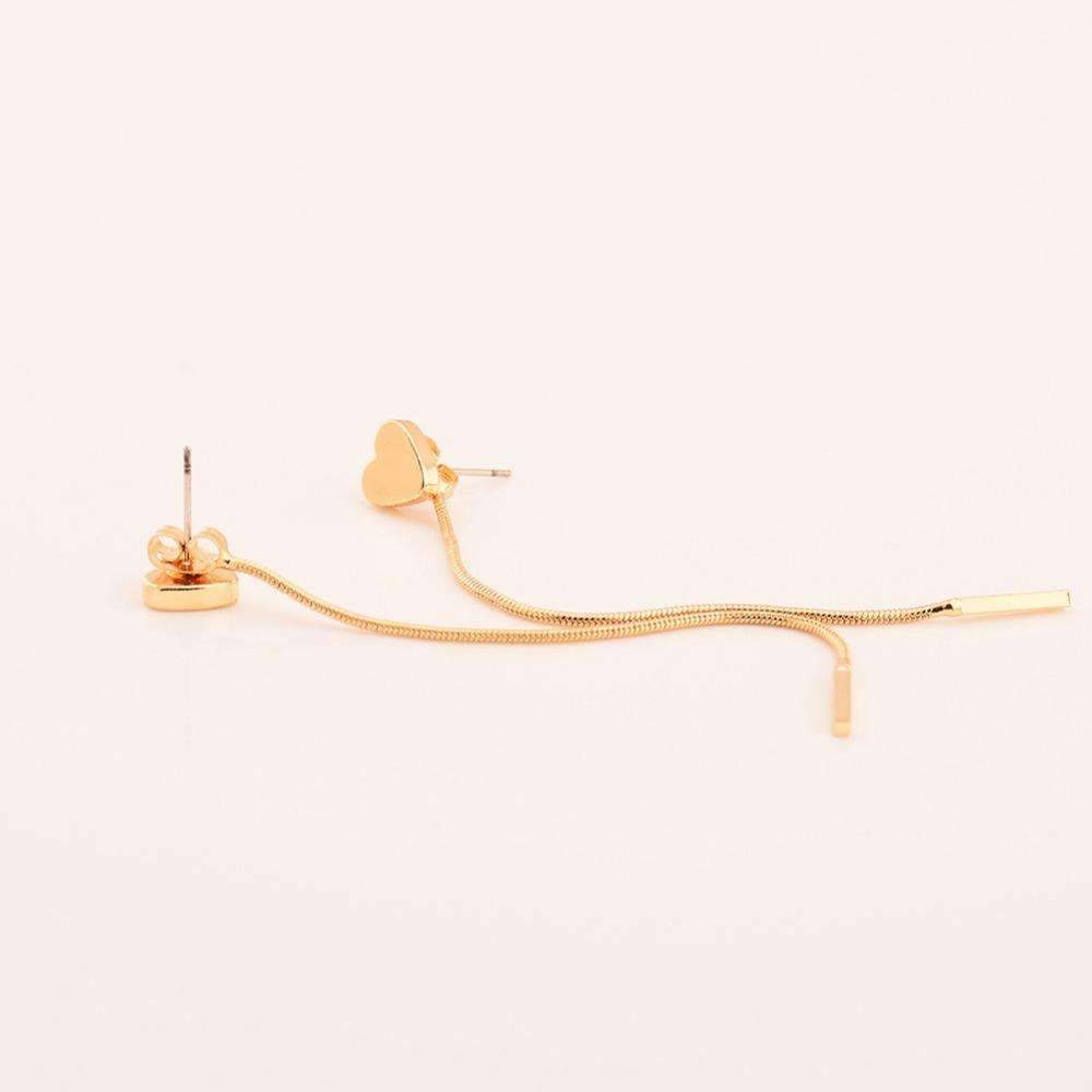 Heart Drop Earrings - 3.15" Long
