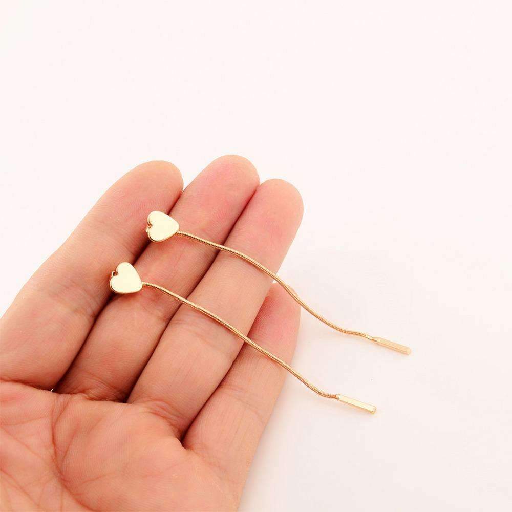 Heart Drop Earrings - 3.15" Long