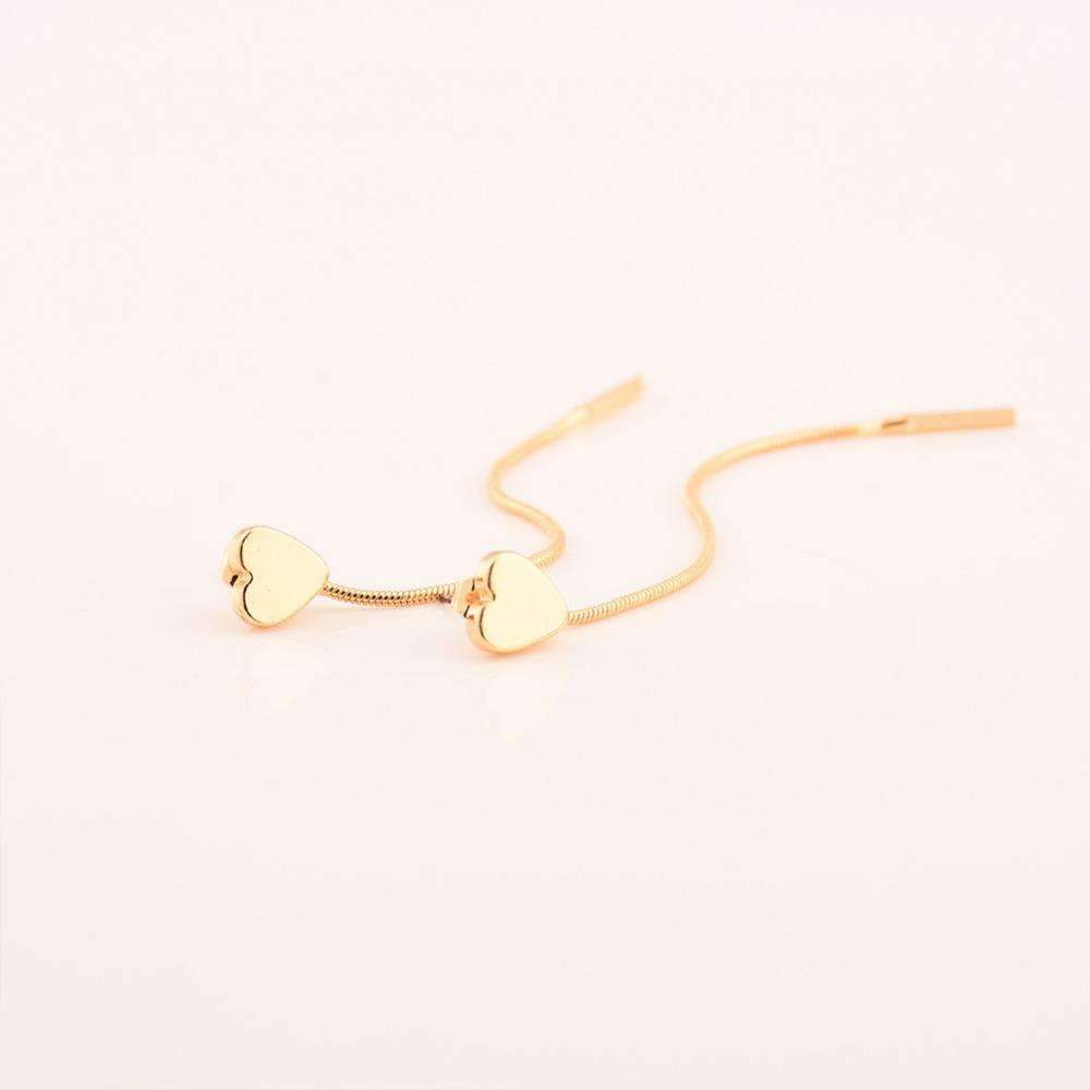 Heart Drop Earrings - 3.15" Long