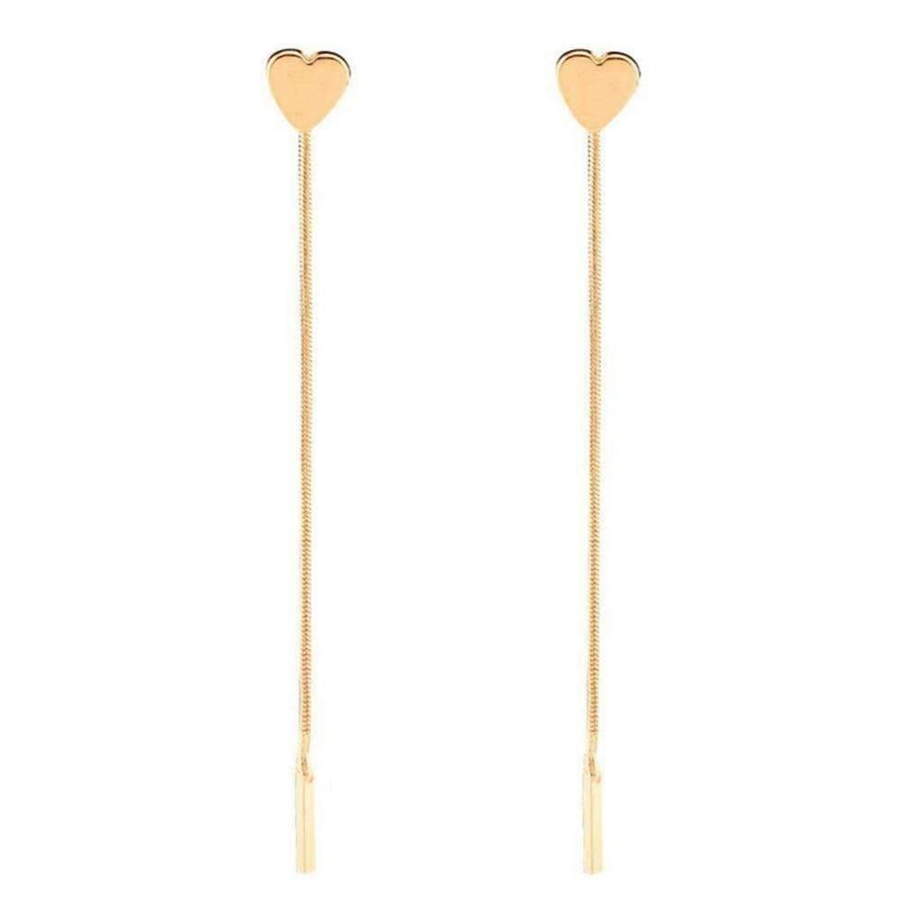Heart Drop Earrings - 3.15" Long