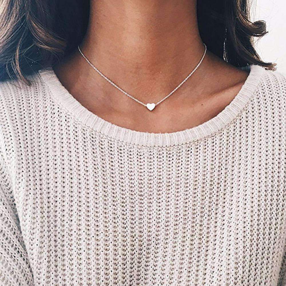 Dainty Heart Pendant Chain Necklace