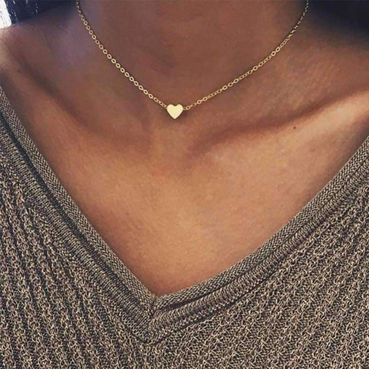 Dainty Heart Pendant Chain Necklace