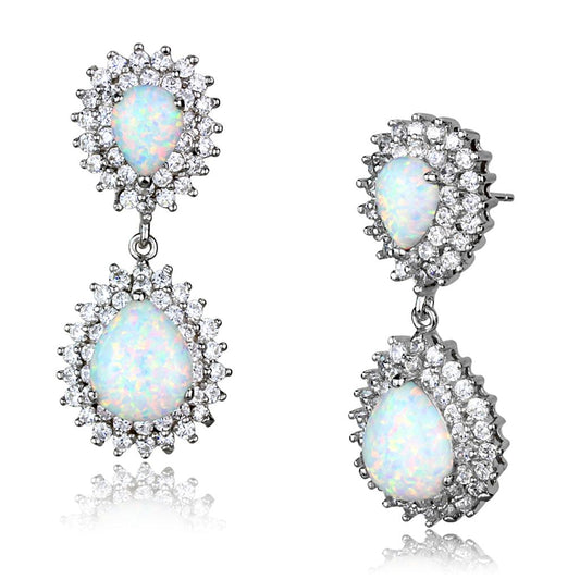 Aurora Borealis Opal Sterling Silver Earrings